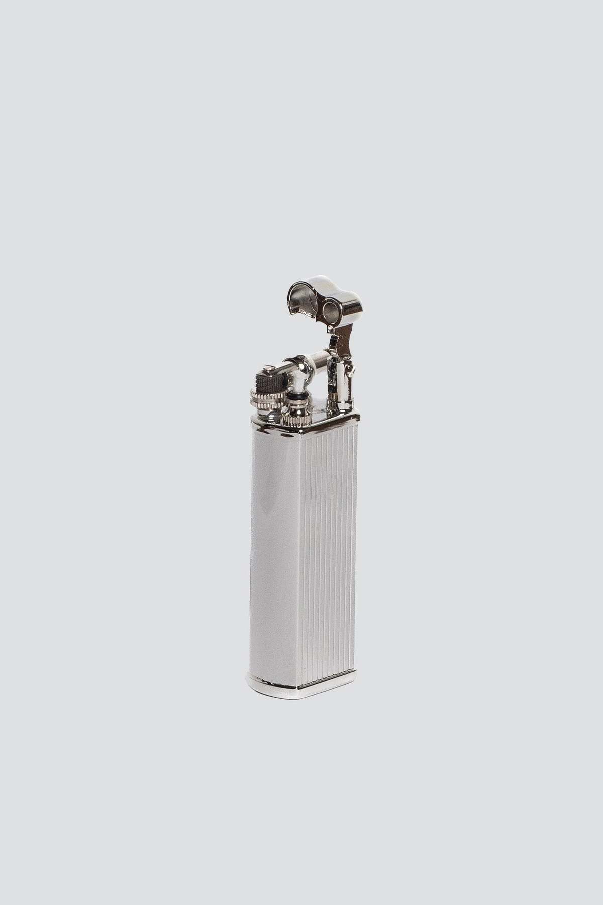 Tsubota Pearl Silver Stripe Bolbo Petrol Lighter - Silver - Image 2 of 2