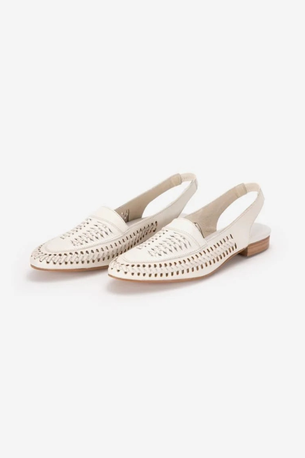 Bobo Choses Braided Leather Slingback Shoes - Off White
