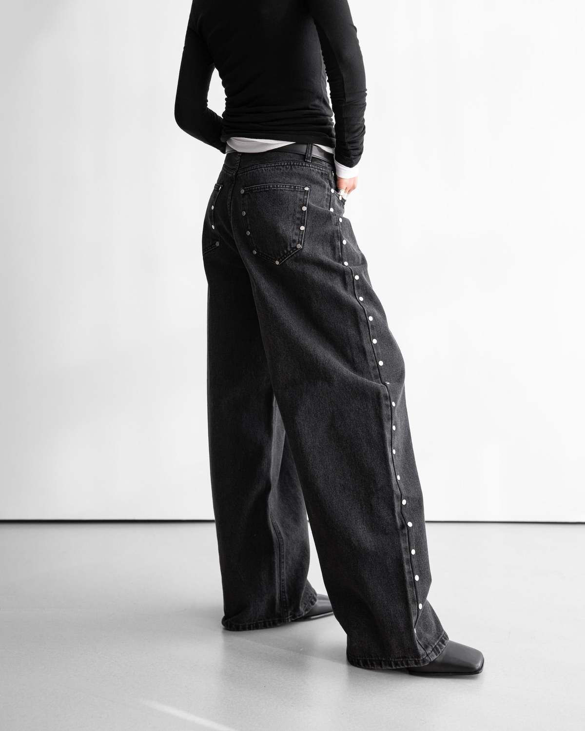 The NKC Store Selene Studded Pants - Black Denim - Image 4 of 6