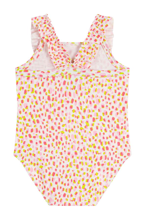 KIDS Petit Bateau Baby Pink and Yellow Dot Print Swimsuit - Multicolour