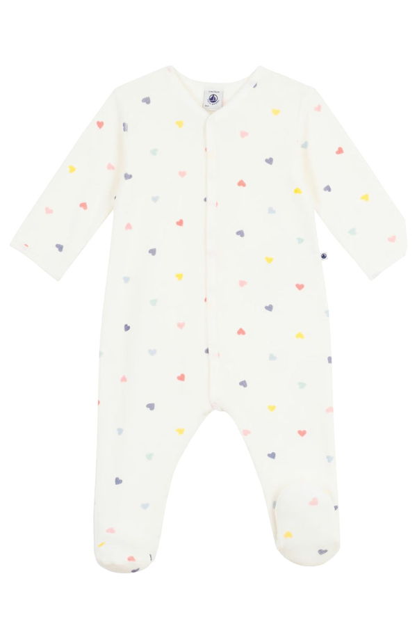 KIDS Petit Bateau Baby Velour Pyjamas Sleepwear - White