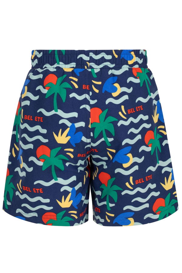 KIDS Petit Bateau Dusk Blue Beach Print Swim Shorts