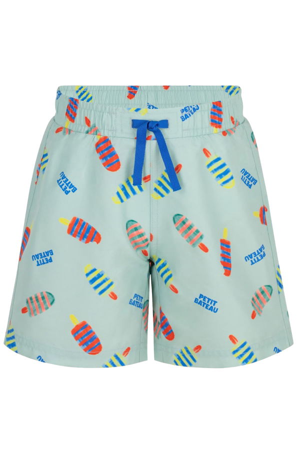 KIDS Petit Bateau Spray Blue Popsicle Print Swim Shorts - Blue