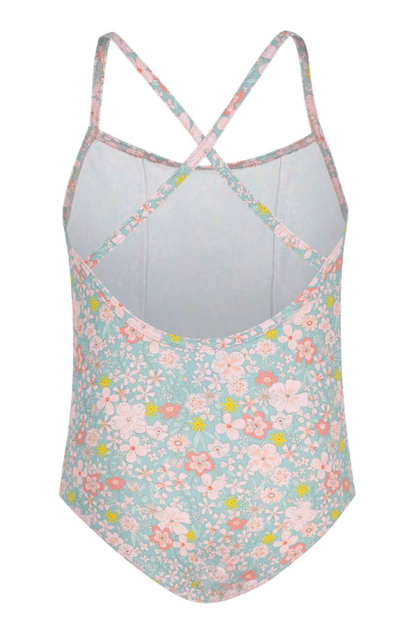 KIDS Petit Bateau Spray Blue Floral Print Swimsuit - Multicolour