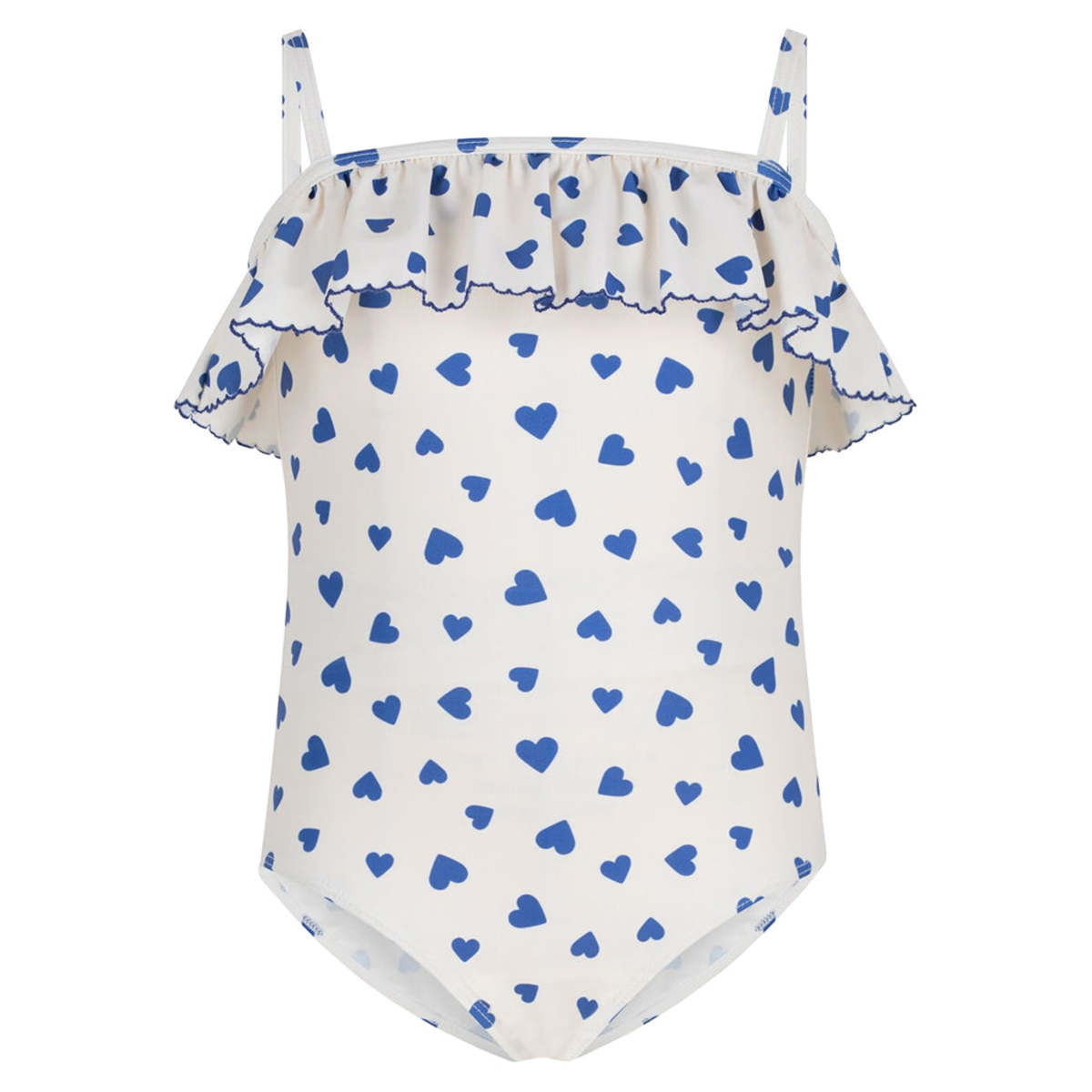 KIDS Petit Bateau Perse Blue Heart One Piece Swimsuit - Blue - Image 1 of 3