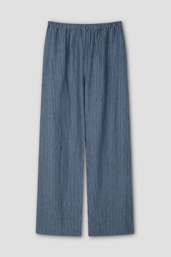 Deiji Studios Linen Ease Trousers - Azure Stripe