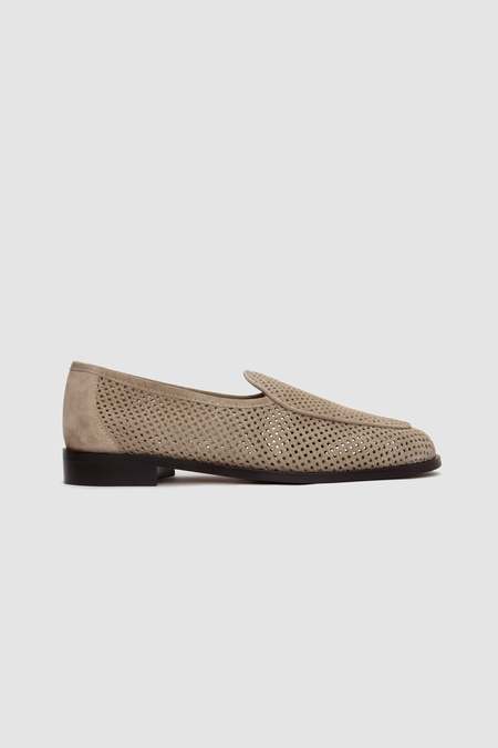 Jacques Solovière Calf Skin Suede Taupe Loafers JACQUES NEW HAIRY CALF NATURAL – Jacques Solovière Paris main image 2
