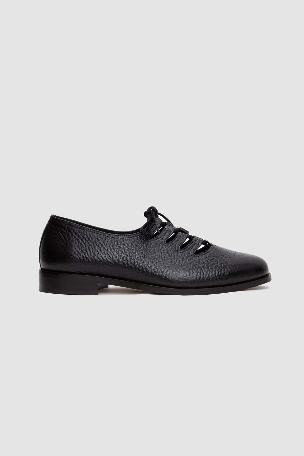 Jacques Solovière Paris Steve Grained Black Derby Shoes - Image 1 of 9