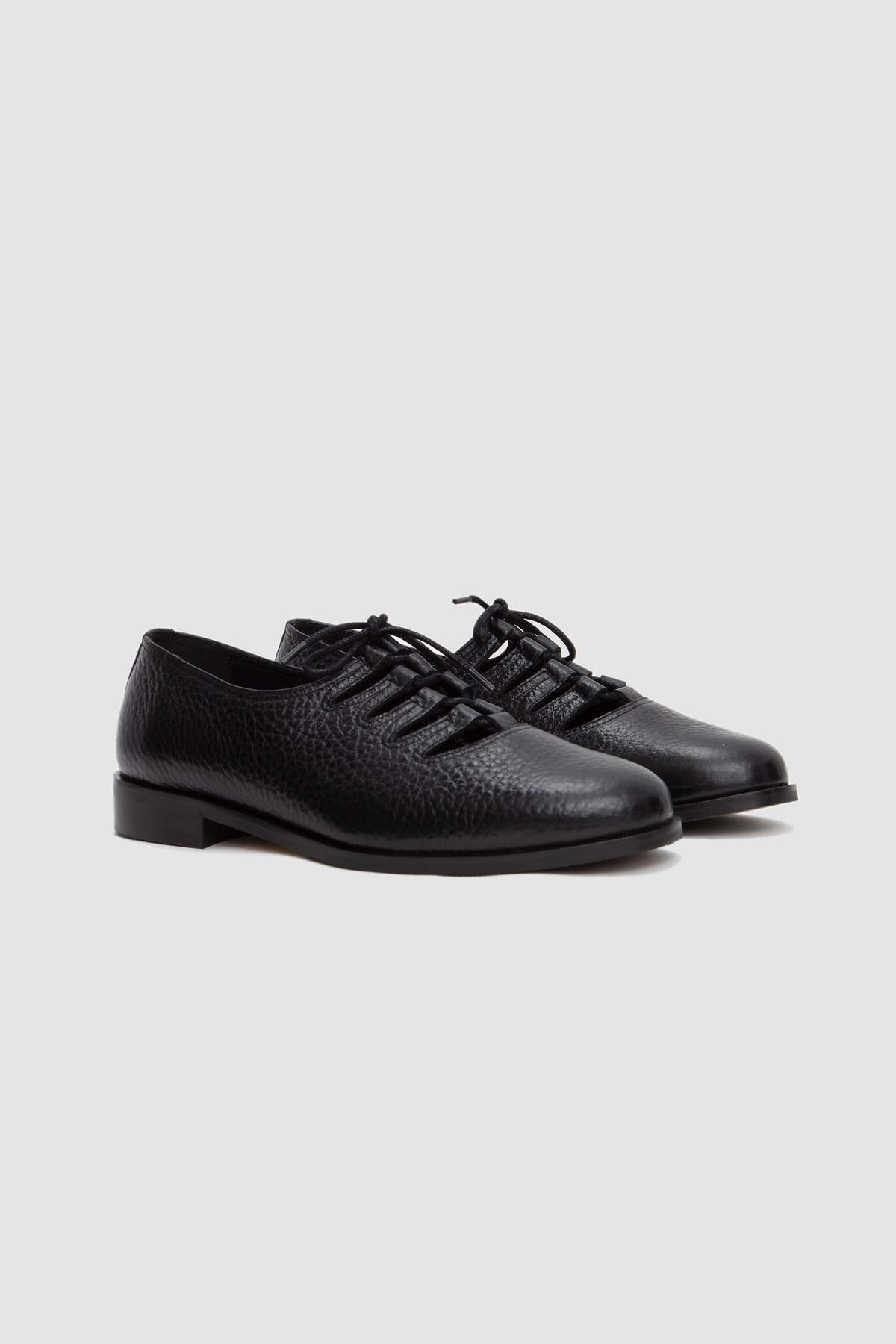 Jacques Solovière Paris Steve Grained Black Derby Shoes - Image 3 of 9