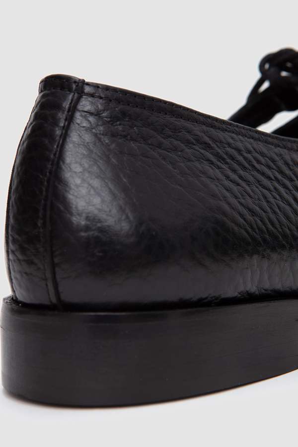 Jacques Solovire Paris Steve Grained Black Derby Shoes