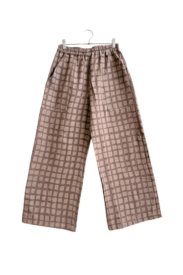 Happy French Gang Omar Brown Grid Pants
