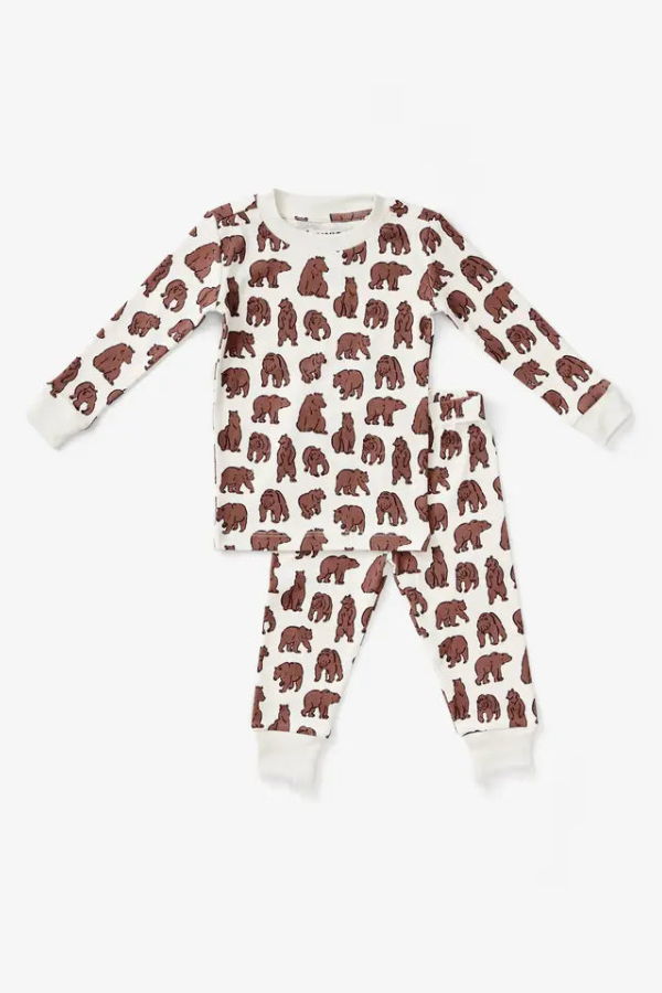 KIDS Lewis Pajama Set in Walnut Bear