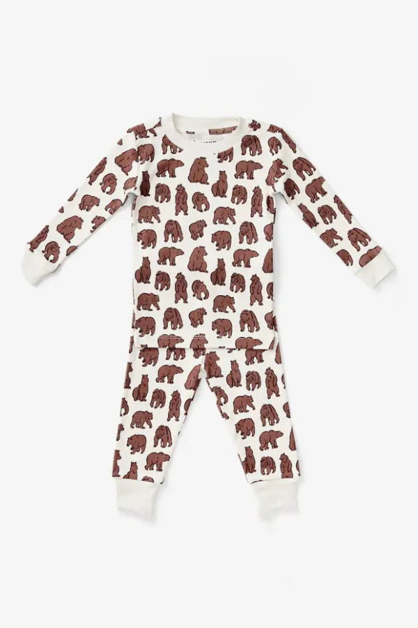 KIDS Lewis Pajama Set in Walnut Bear