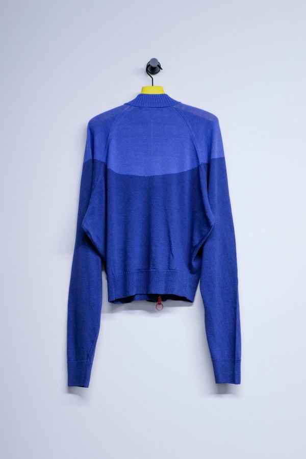 Edward Cuming Linen Cotton Half Moon Racer Zip-Up Sweatshirt