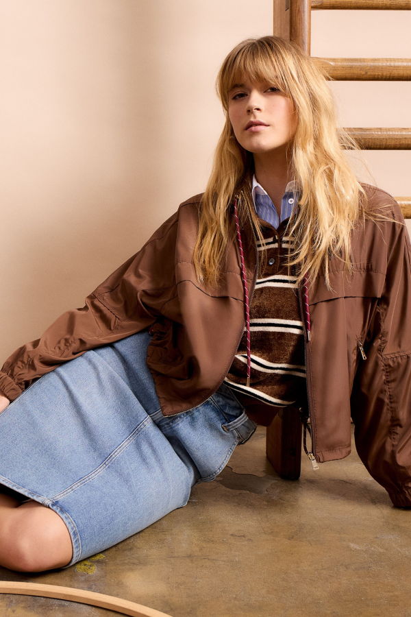 OUI FASHION Veste Zip Jacket - Brown