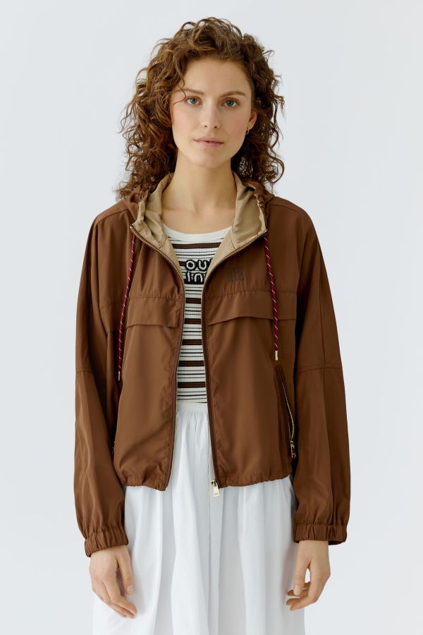 OUI FASHION Veste Zip Jacket - Brown