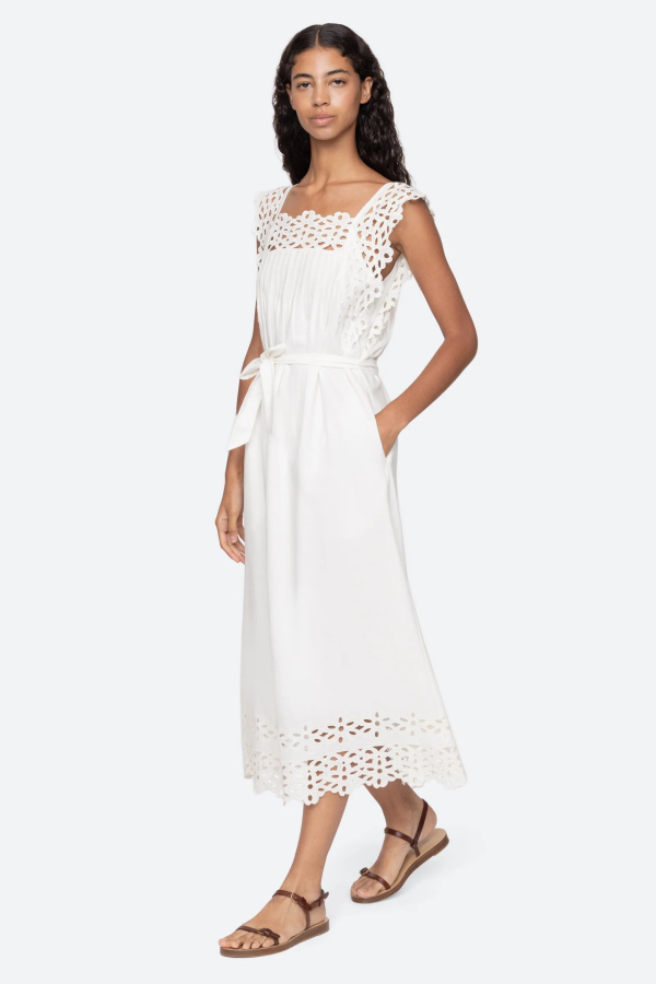 Sea NY Leila Midi Dress - White