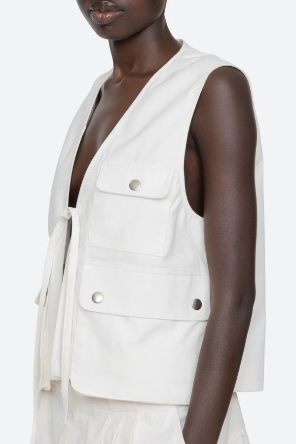 Sea NY Lois Twill Vest - Cream