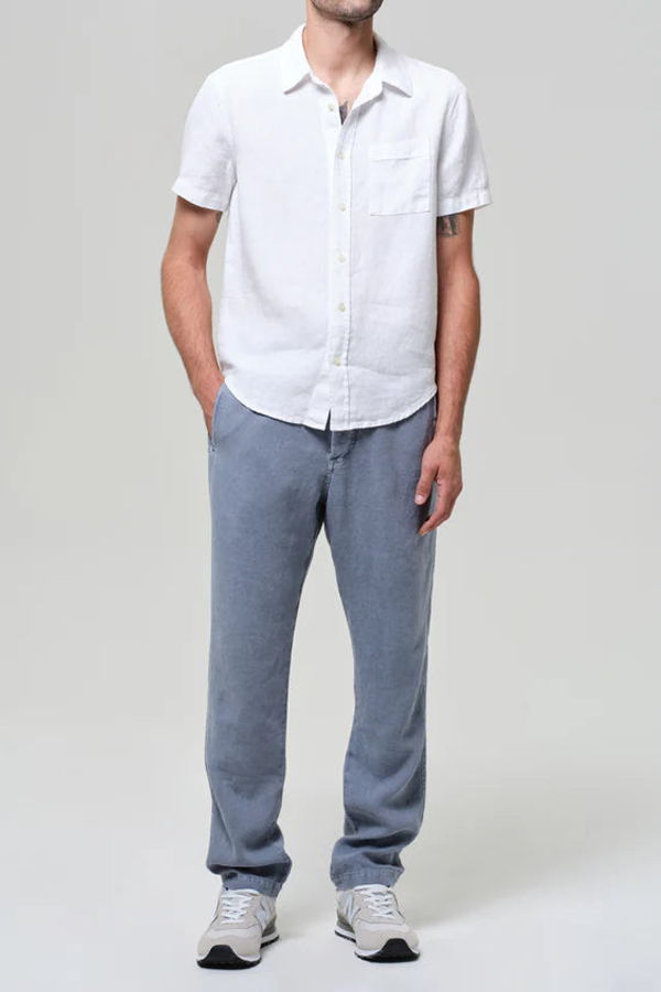 Citizens of Humanity Drawstring Deck Linen Pant - Stone Blue