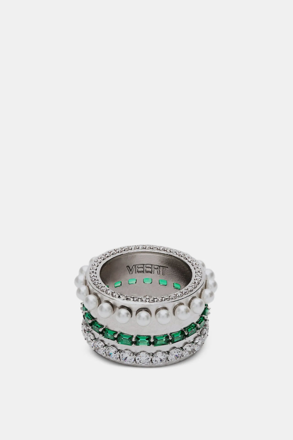 VEERT White Gold Thick Layered Ring
