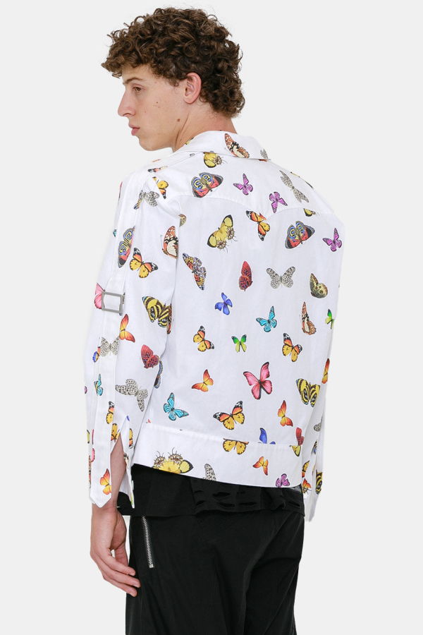 Palm Angels Butterfly Tape Shirt - White