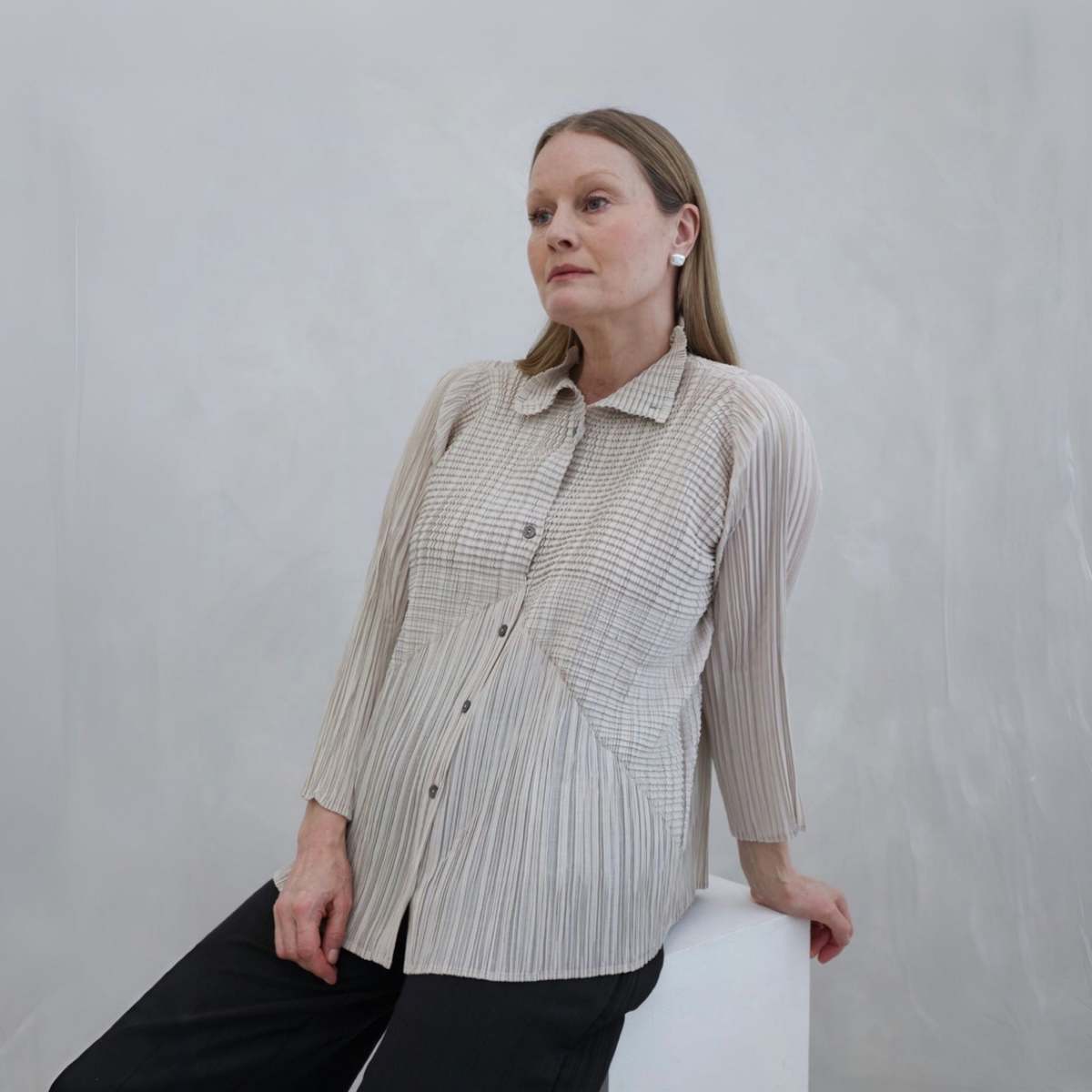 London Atelier Byproduct Multi Way Accordion Pleated Shirt - Image 3 of 10