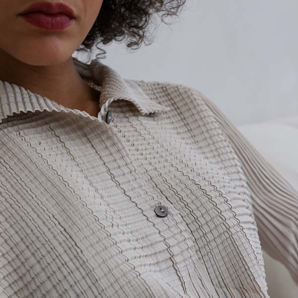 London Atelier Byproduct Multi Way Accordion Pleated Shirt