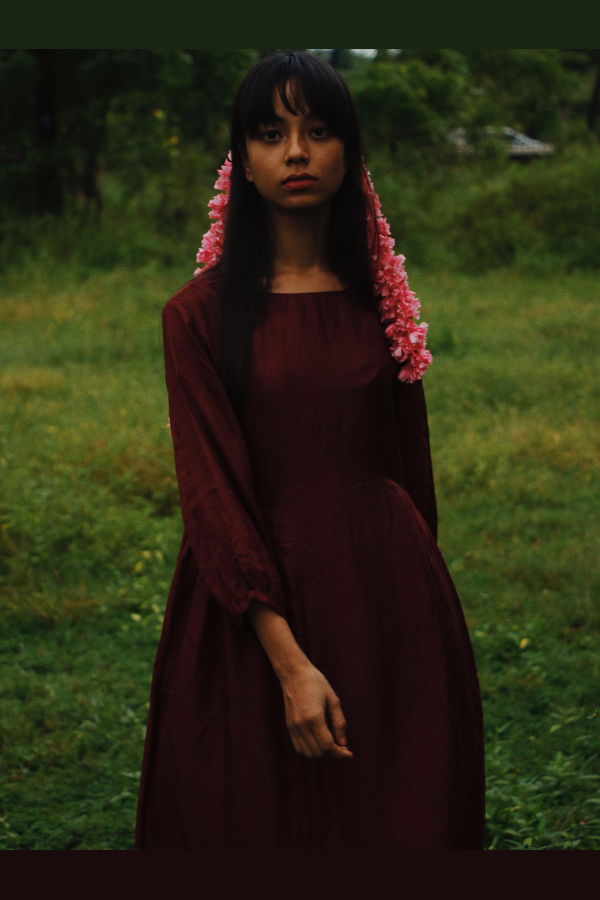 Studio Within Flared Dress with Side Gathers