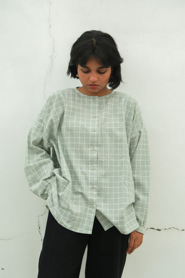 Studio Within Madras Flair Oversized Shirt