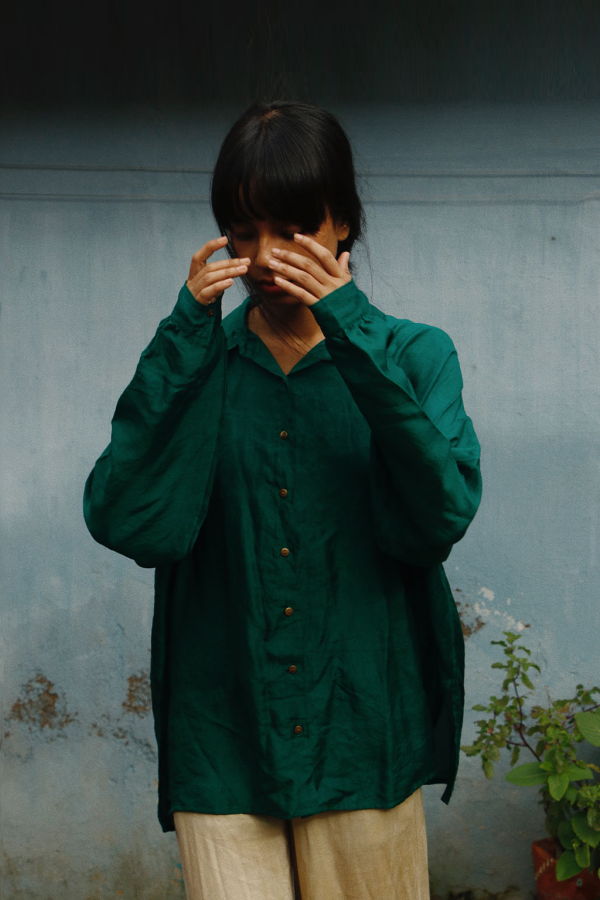 Studio Within Oversized Silk Shirt