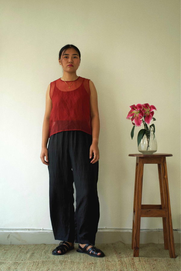 Studio Within Red Organza Vest