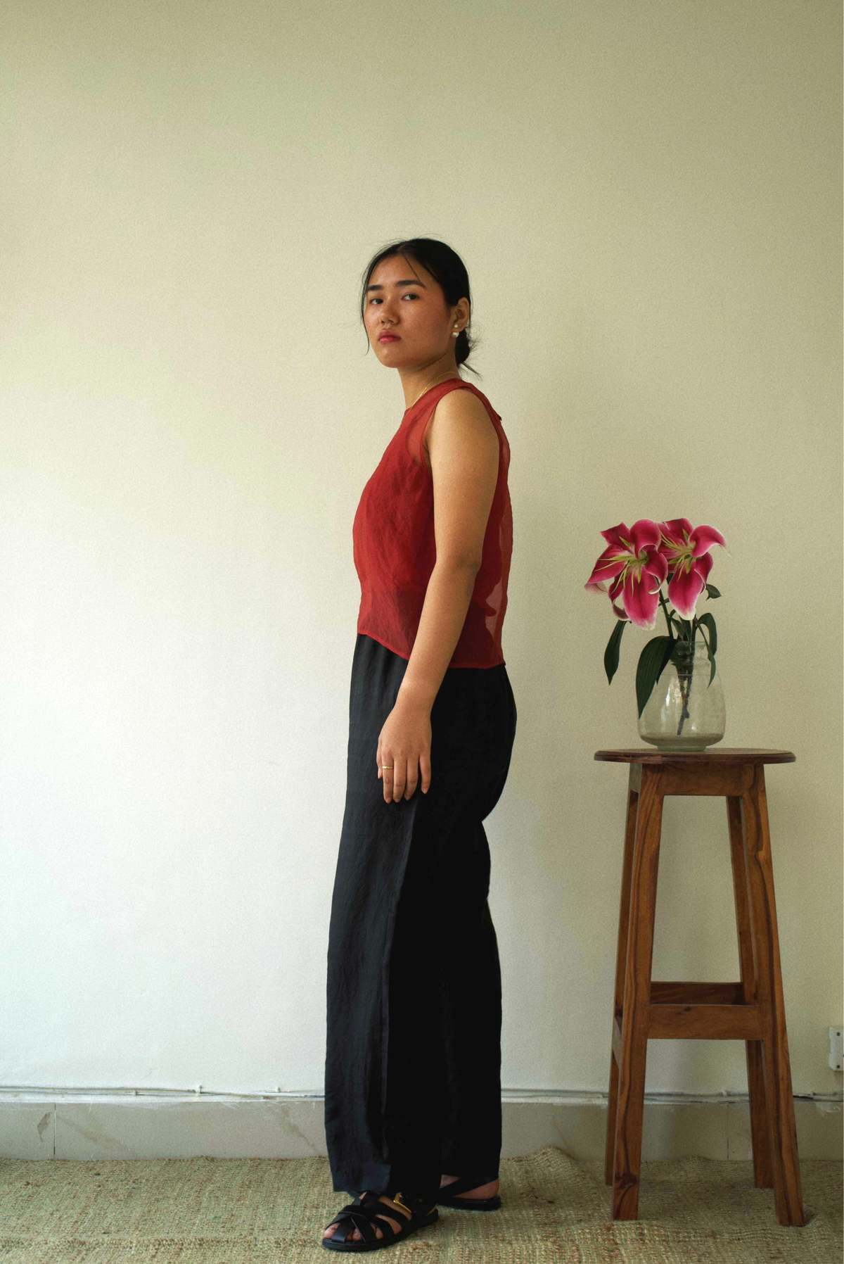 Studio Within Red Organza Vest - Image 2 of 4