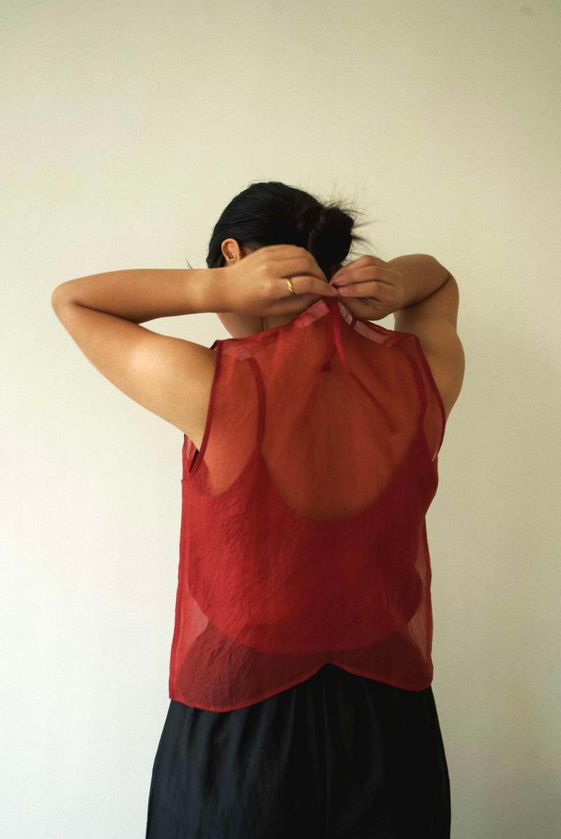 Studio Within Red Organza Vest