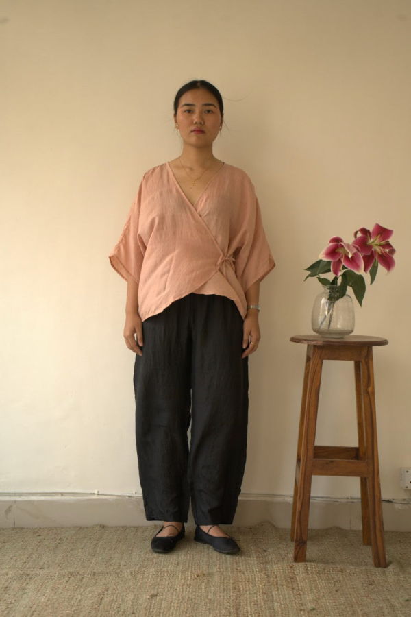 Studio Within Salmon Wrap Top - Salmon