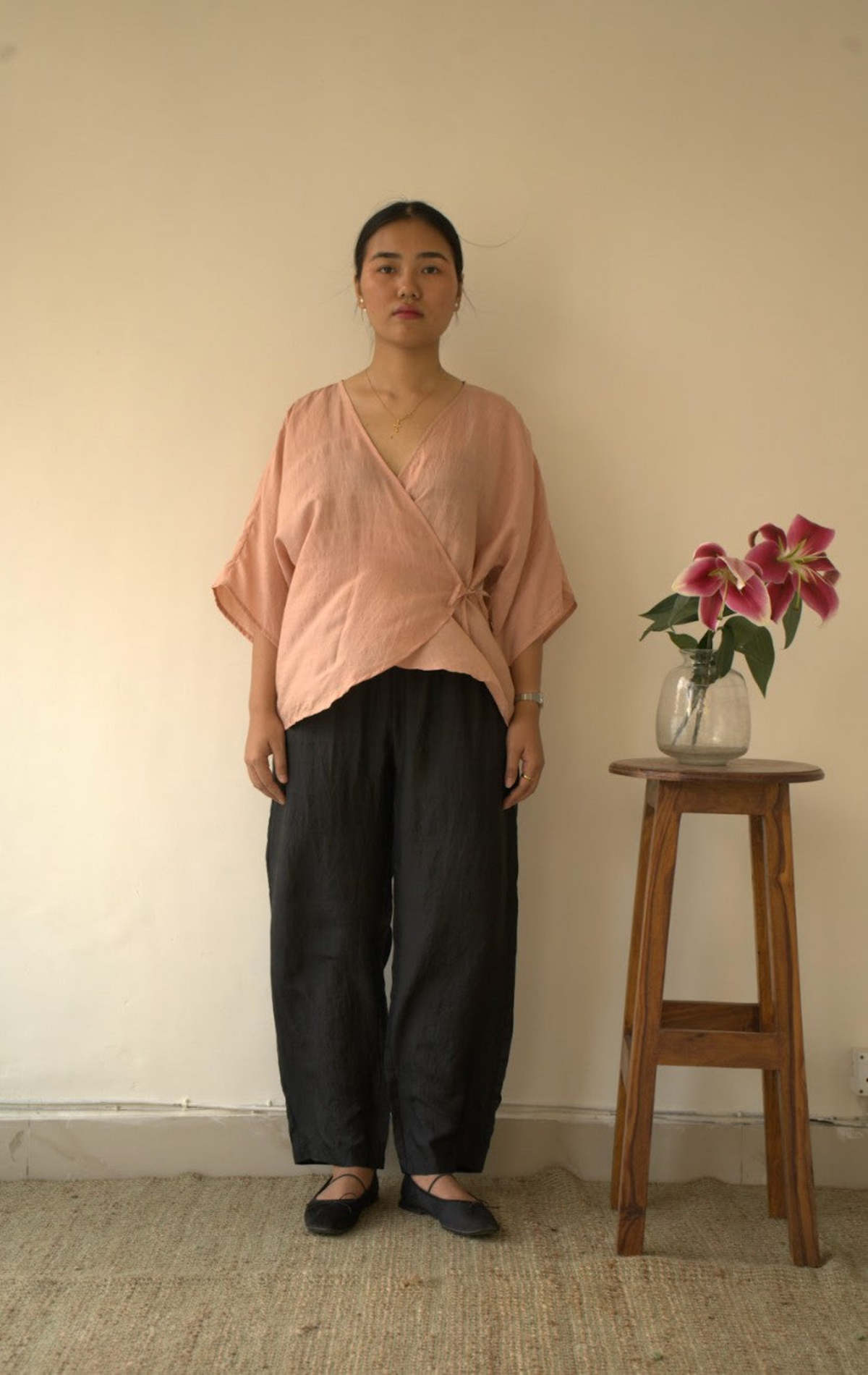 Studio Within Salmon Wrap Top - Salmon - Image 1 of 3