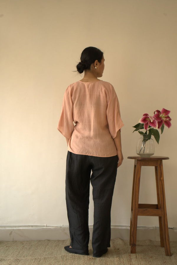 Studio Within Salmon Wrap Top - Salmon