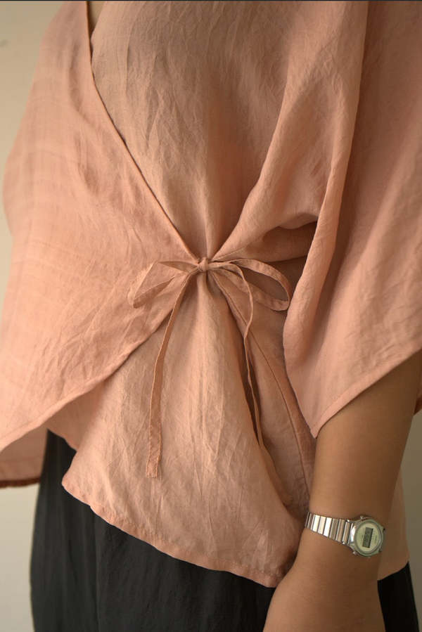 Studio Within Salmon Wrap Top - Salmon