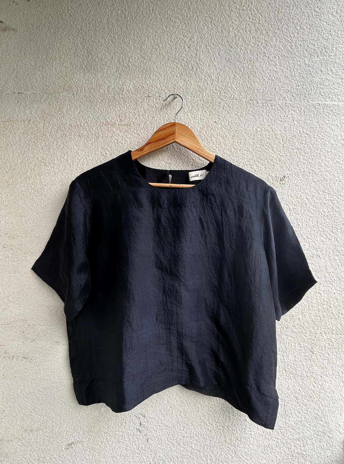 Studio Within Silk Box Top - Charcoal - Image 1 of 3