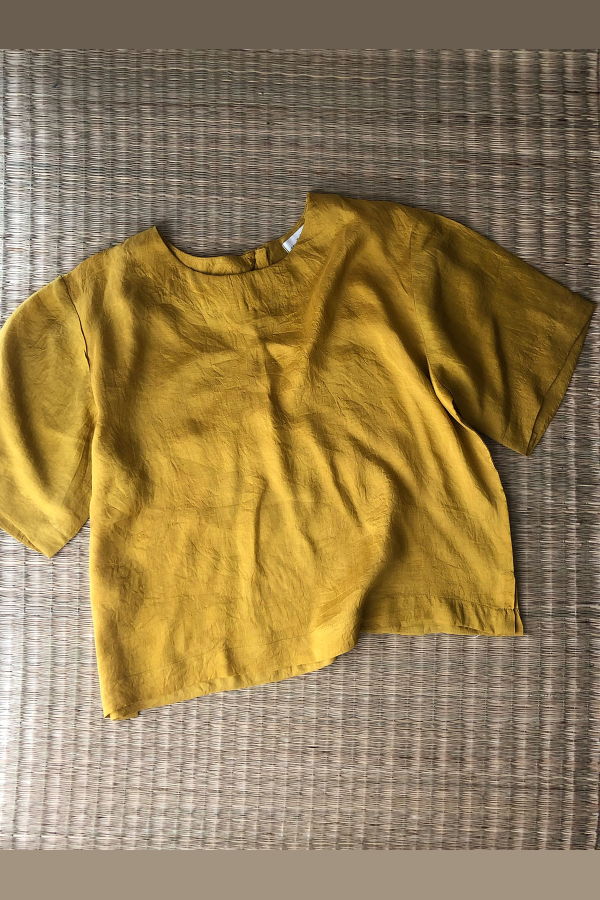 Studio Within Silk Box Top - Charcoal