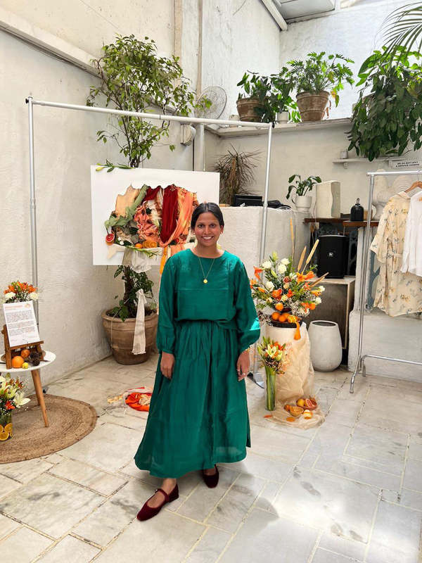 Studio Within Silk Skirt Set - Forest Green