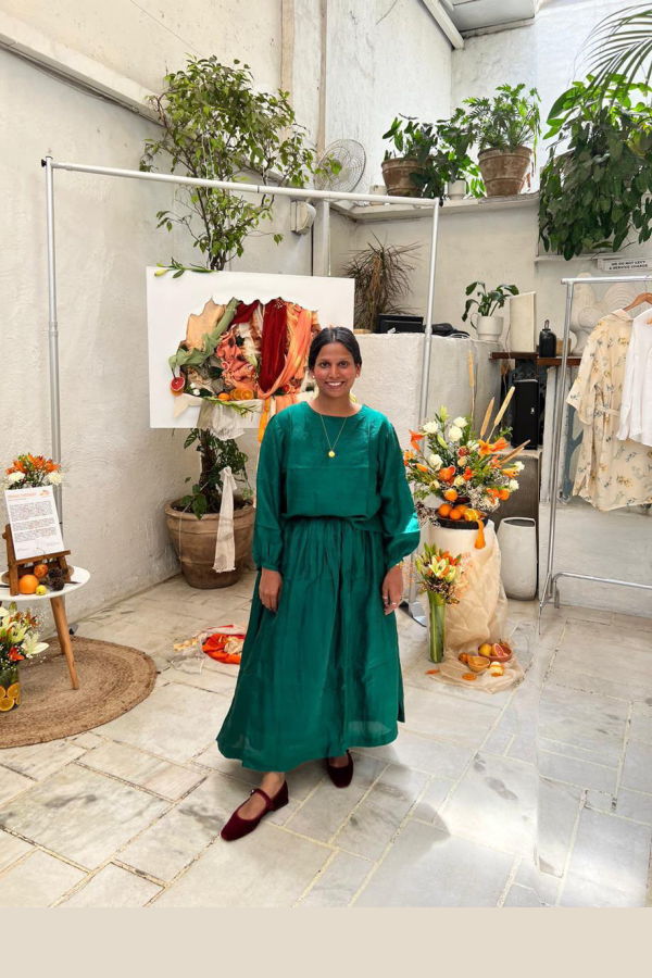 Studio Within Silk Skirt Set - Forest Green