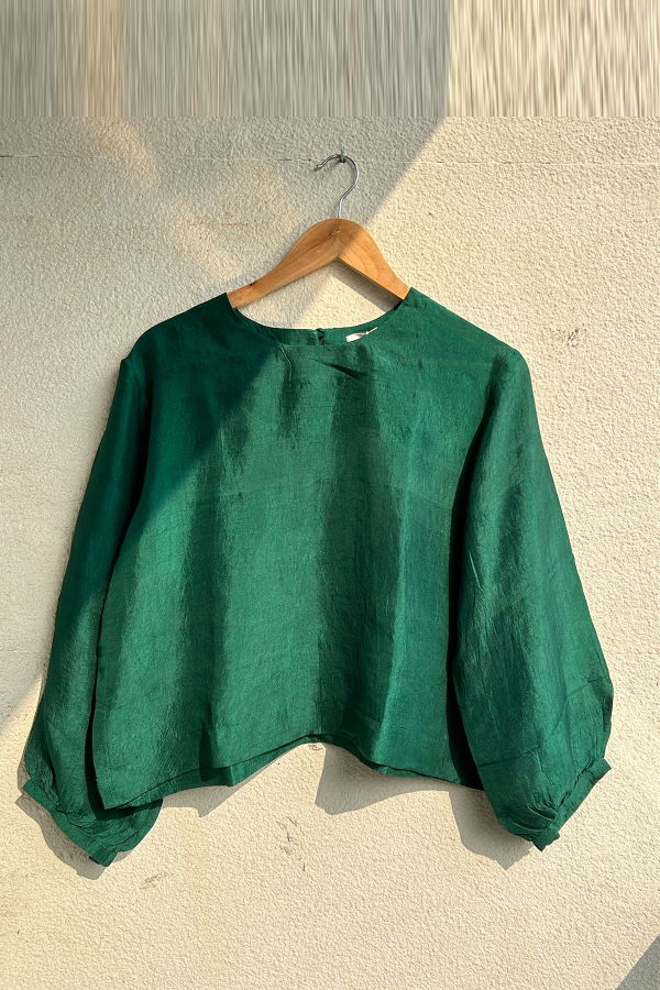 Studio Within Silk Skirt Set - Forest Green