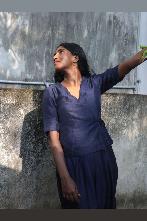 Studio Within Silk Wrap Top