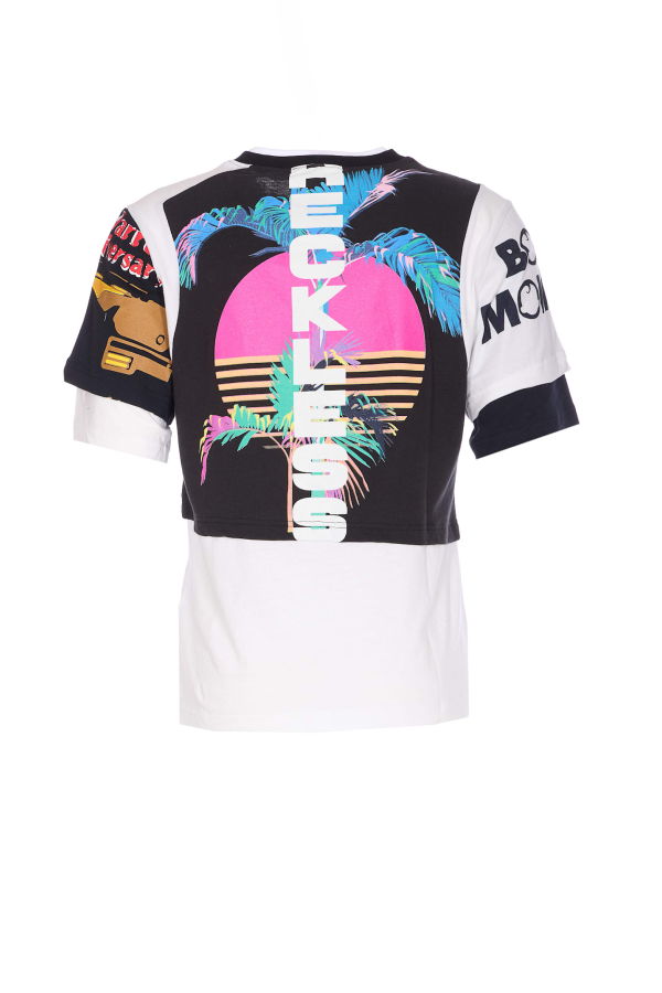 MARINE SERRE Regenerated Graphic Layered T-Shirt - White