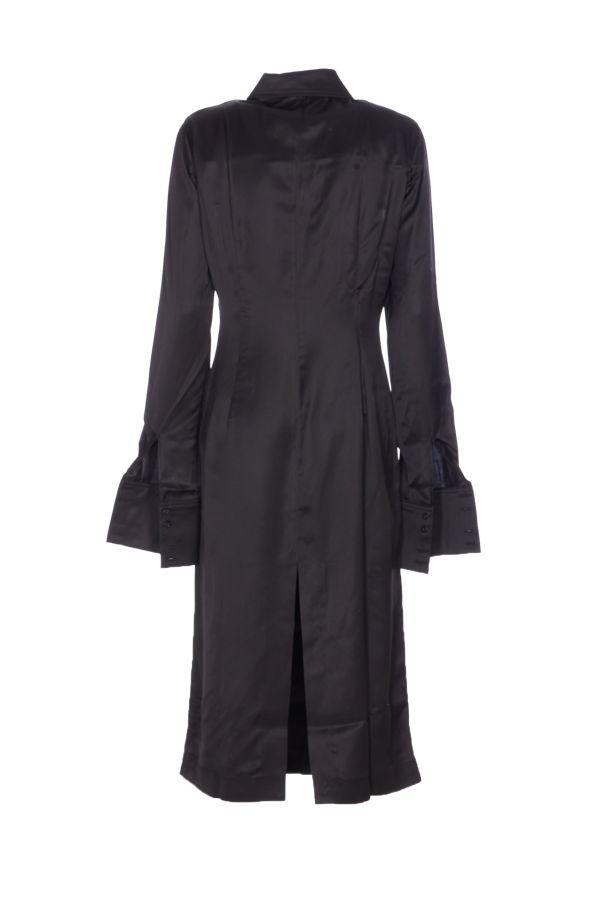 MARINE SERRE Satin Wrapped Long Dress - Black