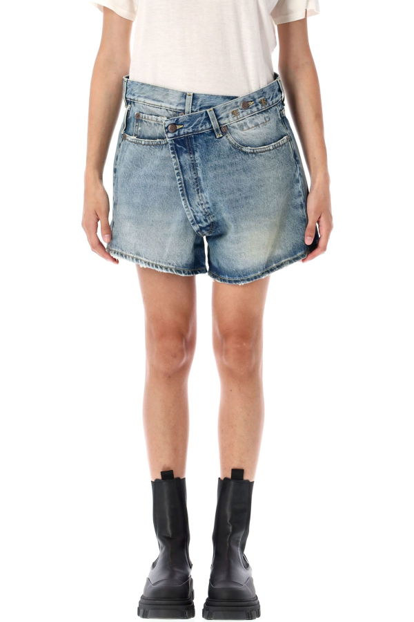 R13 Crossover Denim Short - Bain Blue