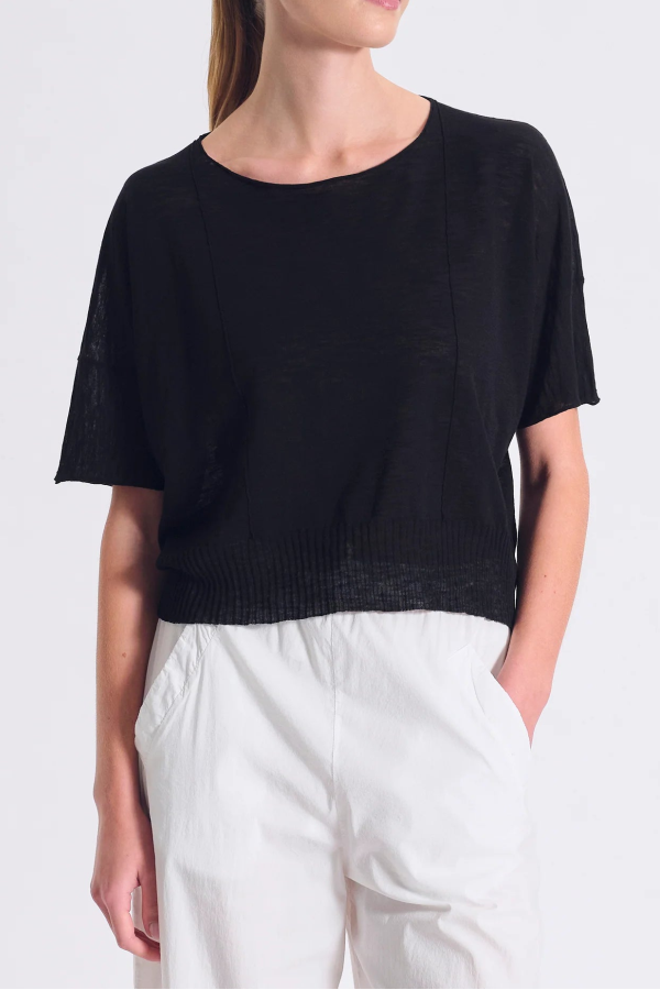 Transit Par Such SS Knit Top - Black