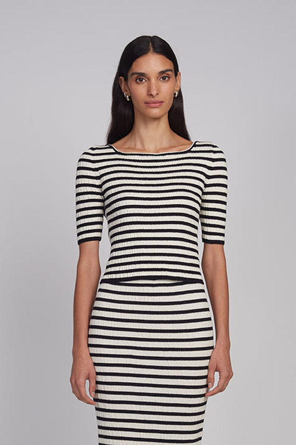 ELEVEN SIX Nena Stripe Top - Butter