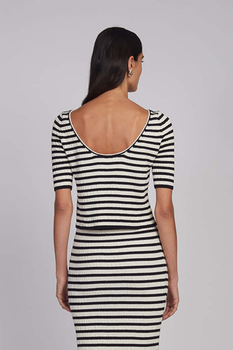 ELEVEN SIX Nena Stripe Top - Butter