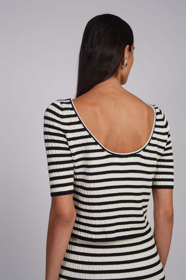 ELEVEN SIX Nena Stripe Top - Butter